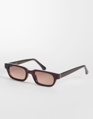 & Other Stories Retro Rectangle Sunglasses In Brown