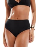 [Other Stories] & Other Stories rib high waist bikini bottoms in black 34 Black