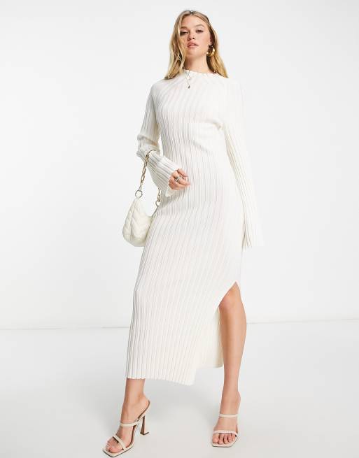 & Other Stories rib knitted midi dress in white | ASOS