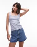 [Other Stories] & Other Stories ribbed jersey singlet with scoop neck in light blue S Light blue