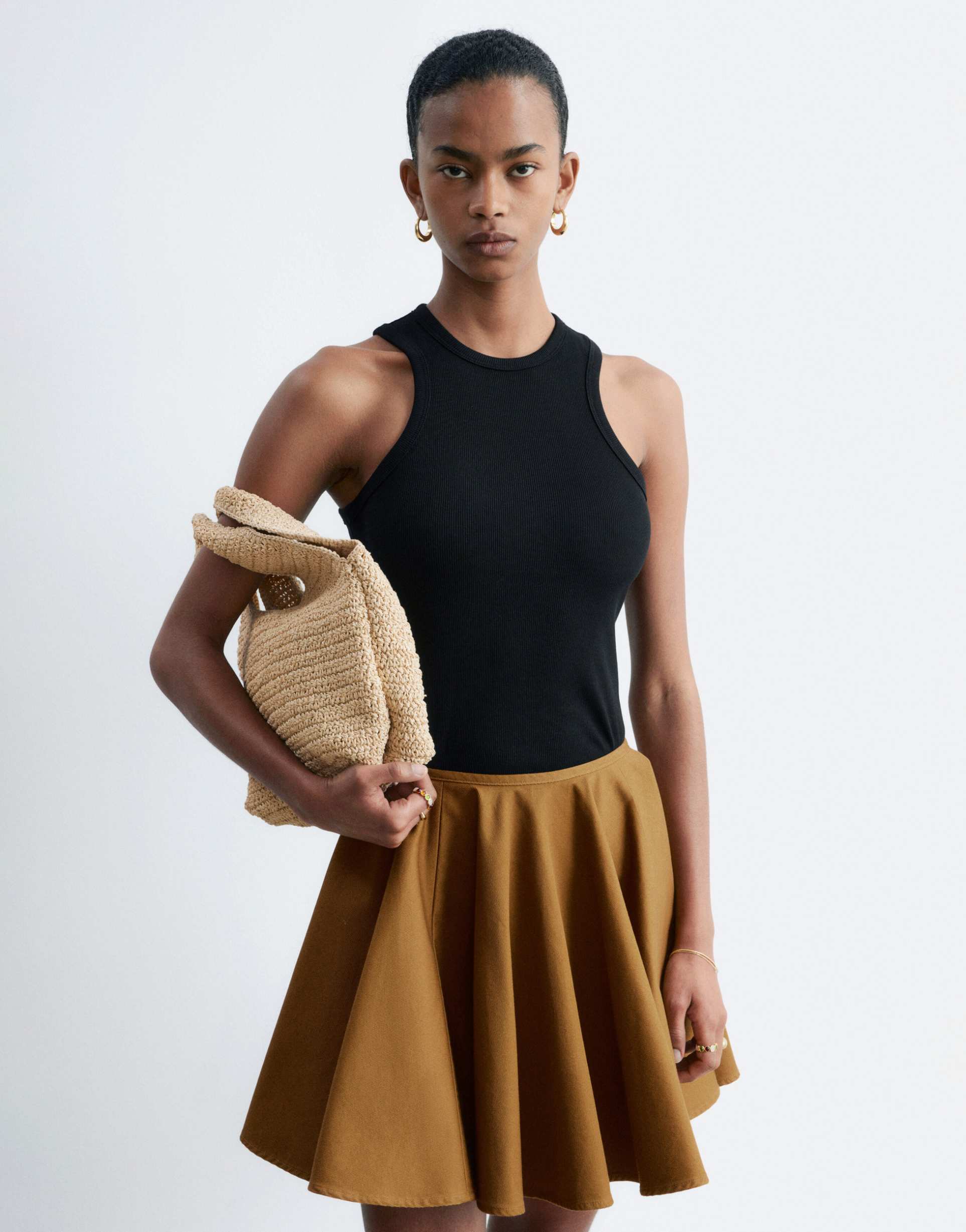 & other stories ribbed tank top in black
