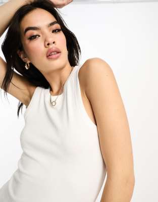 & Other Stories ribbed tank top in white