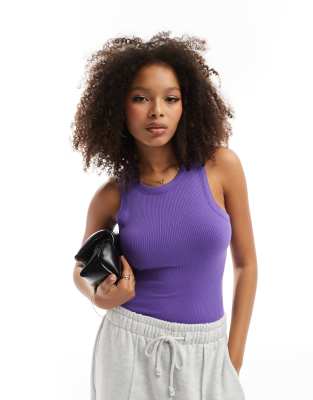 & Other Stories & Other Stories ribbed vest top in deep lilac-Purple