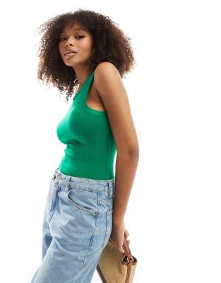 & Other Stories & Other Stories ribbed vest top in green