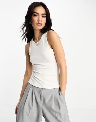 & Other Stories ribbed vest top in white