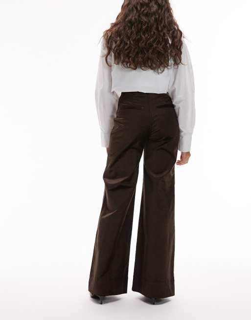 & Other Stories rich cotton flared velvet pants in dark brown, 3 of 5