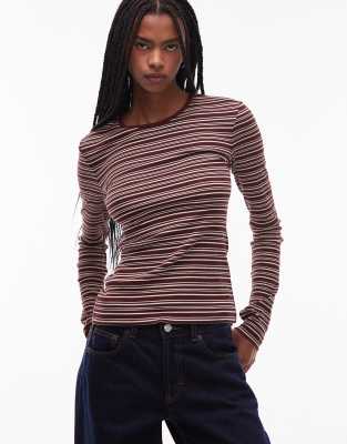 & Other Stories Rich Cotton Long Sleeve Top With Thumbholes In Multi