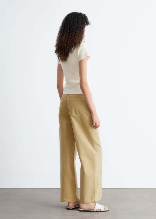 & Other Stories rich cotton ruched short sleeve top in white, 5 of 5