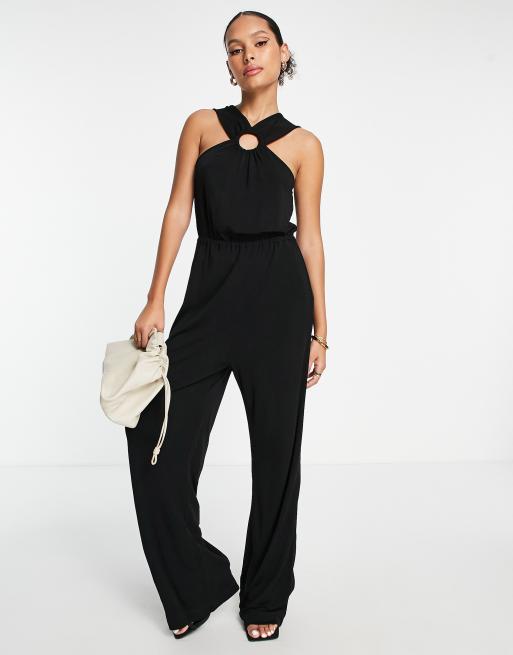 & Other Stories ring detail wide leg jumpsuit in black | ASOS