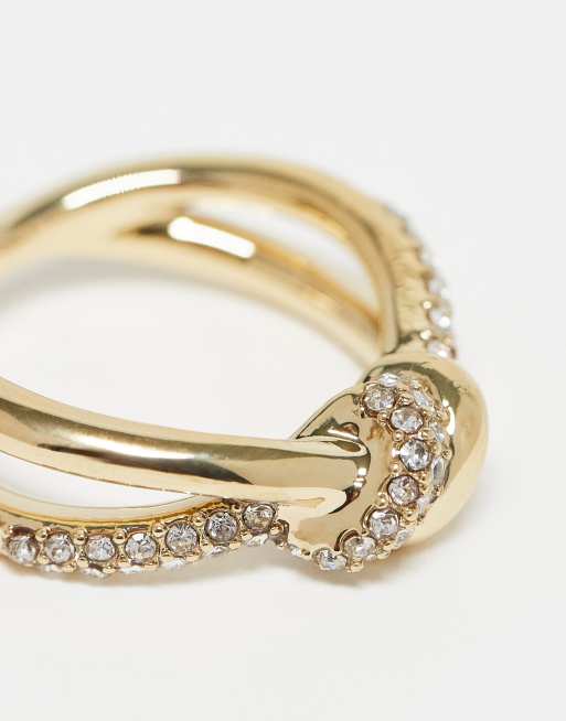 & Other Stories - Ring met strass-steentjes in goud, 2 van 3