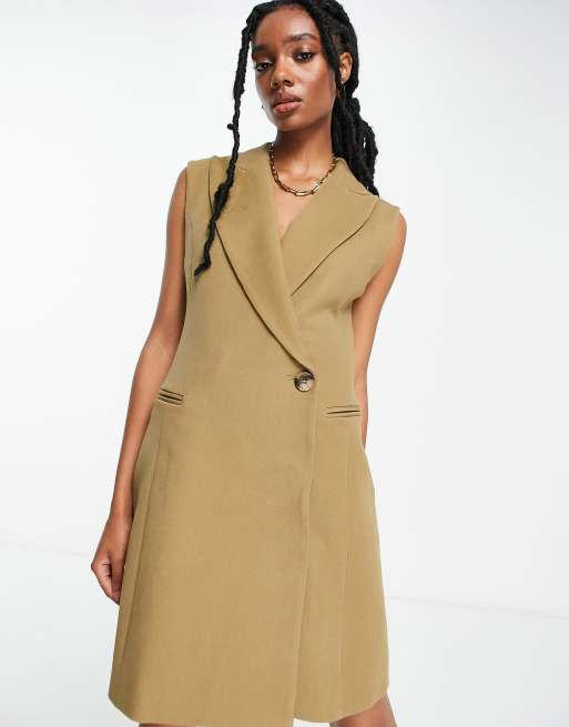 Other Stories Robe blazer sans manches Beige