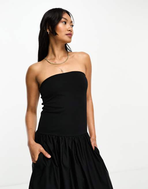 Robe bustier noire online longue