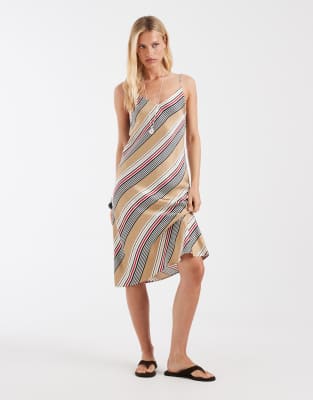 Robe caraco à rayures - Beige-Neutre 32