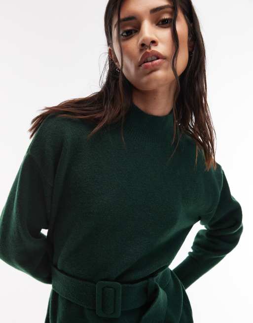 & Other Stories - Robe ceinturée en maille - Vert, 2 de 4