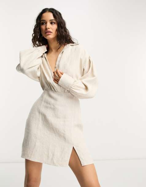 Robes en lin Robes en lin blanches pour femme ASOS