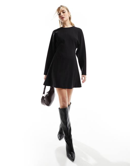 & Other Stories - Robe courte à surpiqûres - Noir