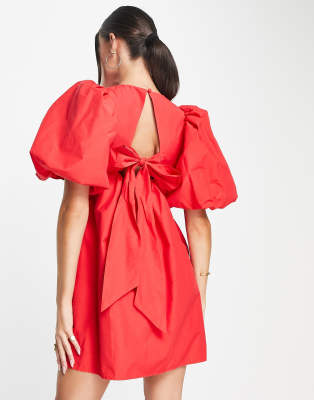 Other Stories Robe courte bouffante dos d couvert Rouge