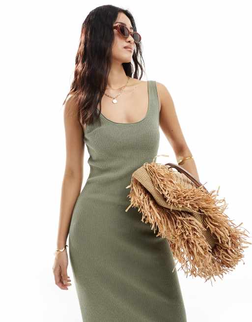 Robe droite kaki hotsell