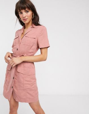 Femme & Other Stories - Robe fonctionnelle courte à poches multiples - Vieux rose