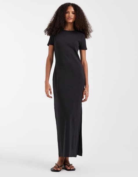 & Other Stories - Robe longue en jersey - Noir - view 1