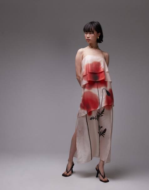 & Other Stories - Robe longue en mousseline transparente effet superposé - Imprimé fleurs - view 1