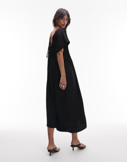 & Other Stories - Robe longueur mollet avec corsage à nervures -Noir, 2 de 4