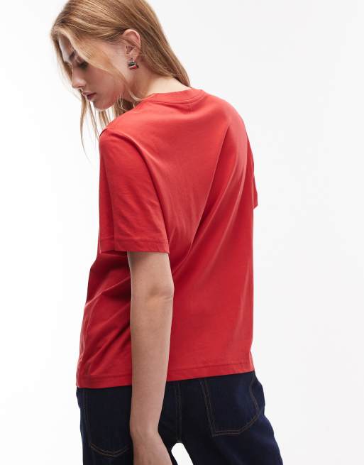 & Other Stories – Röd, avslappnad t-shirt med korta ärmar, 3 av 4