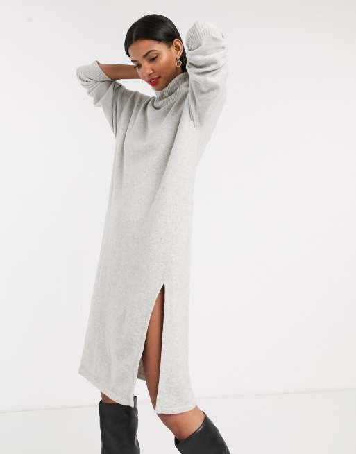 u0026 Other Stories rollneck sweater dress in gray melange | ASOS