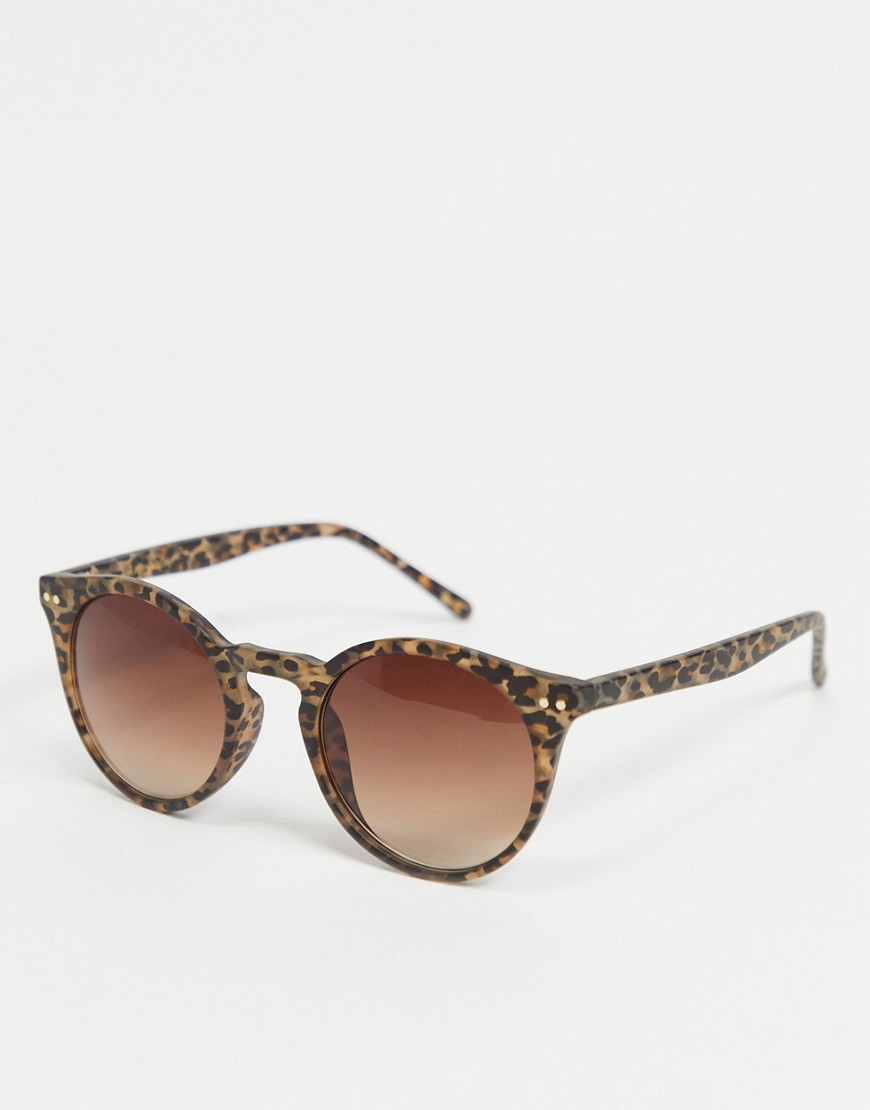& Other Stories - Ronde zonnebril met luipaardprint-Bruin
