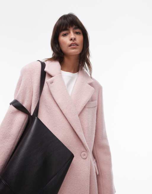 & Other Stories – Rosa, midilång kappa i ylletyg och oversize med asymmetrisk knäppning, 2 av 4