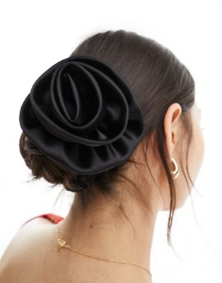 & Other Stories rose corsage scrunchie in black