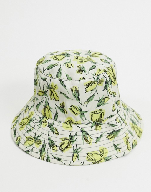 & Other Stories rose print bucket hat in white