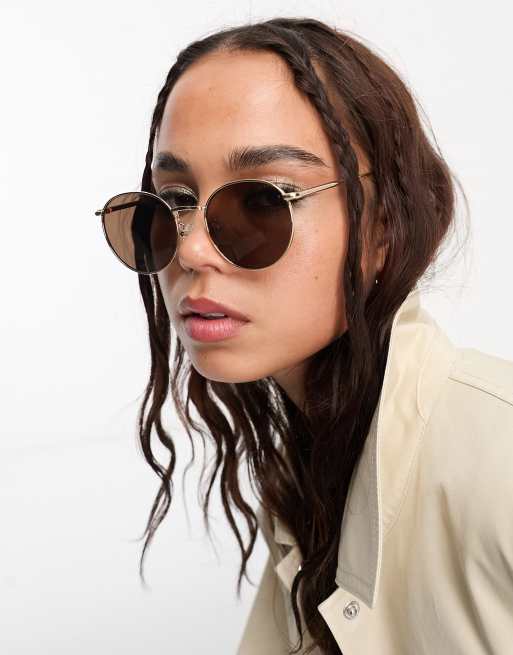 Round frame store aviator sunglasses