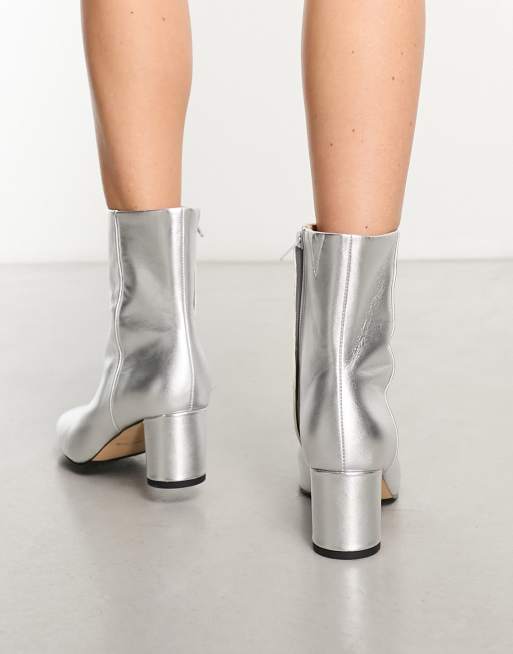 Ankle boots with outlet silver heel