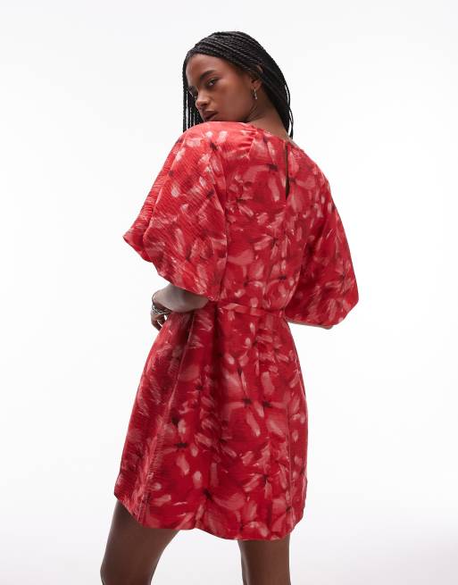 force of nature mini dress red print Women's Prosperina Cate Multi Cotton Fruit Print Mini Dress | Size: M