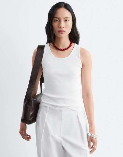 & Other Stories round neck tank top in white - view 1