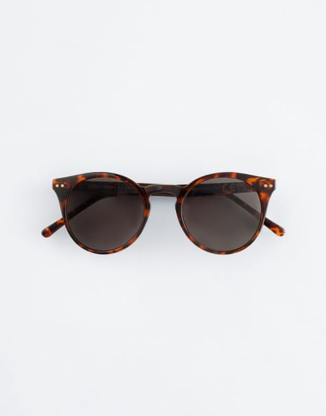 & Other Stories round sunglasses in dark brown tortoise shell