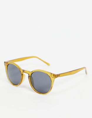 & Other Stories & Other Stories round sunglasses in yellow-Green