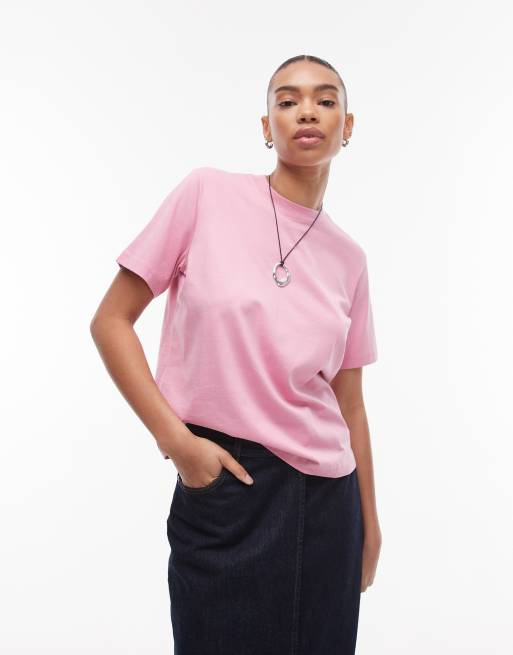 & Other Stories – Różowy T-shirt o luźnym kroju z krótkim rękawem