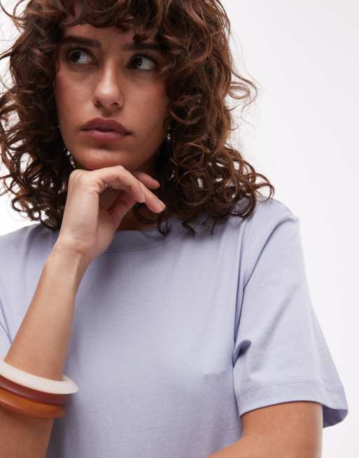 & Other Stories - Ruimvallend T-shirt met korte mouwen in gemêleerd blauw, 4 van 4