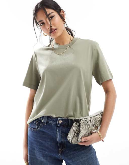 & Other Stories - Ruimvallend T-shirt met korte mouwen in kaki