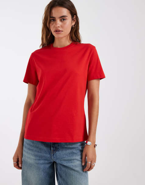 & Other Stories - Ruimvallend T-shirt met korte mouwen in rood - view 1