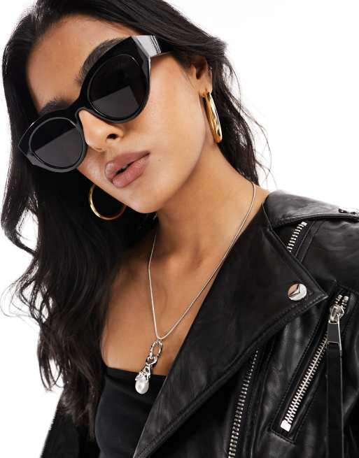 & Other Stories – Runde Sonnenbrille in Schwarz, 3 von 4