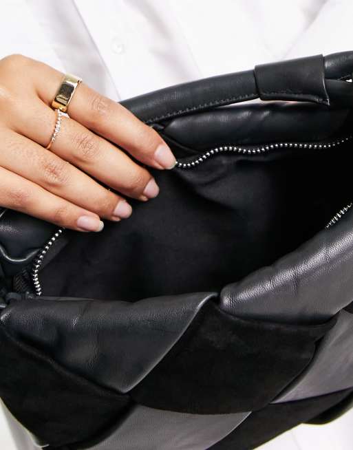& Other Stories Sac bandoulière tressé en cuir et daim Noir ASOS