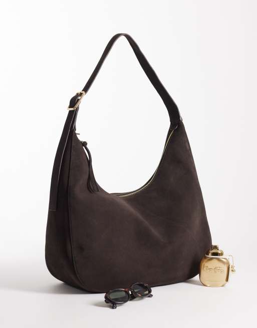 & Other Stories - Sac porté épaule souple en daim véritable - Marron foncé, 2 de 4