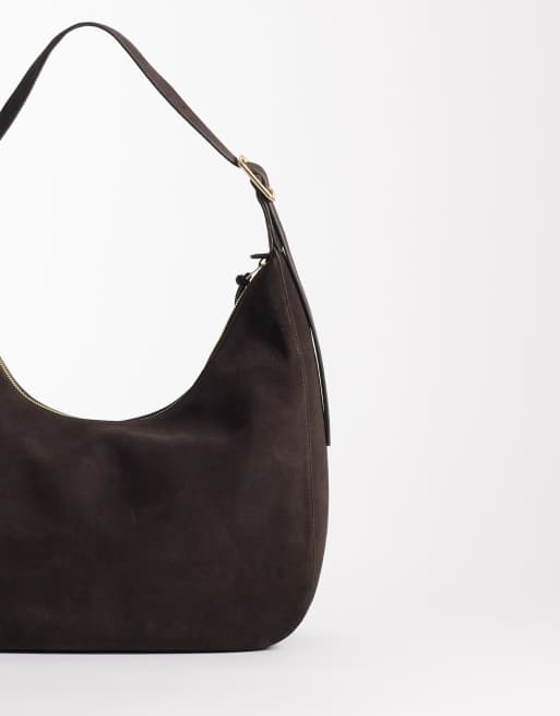 & Other Stories - Sac porté épaule souple en daim véritable - Marron foncé, 3 de 4