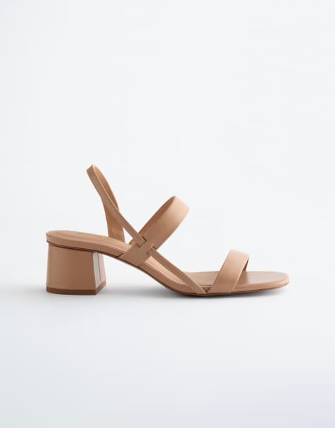 & Other Stories - Sandali con tacco e fascette in pura pelle beige chiaro - view 1