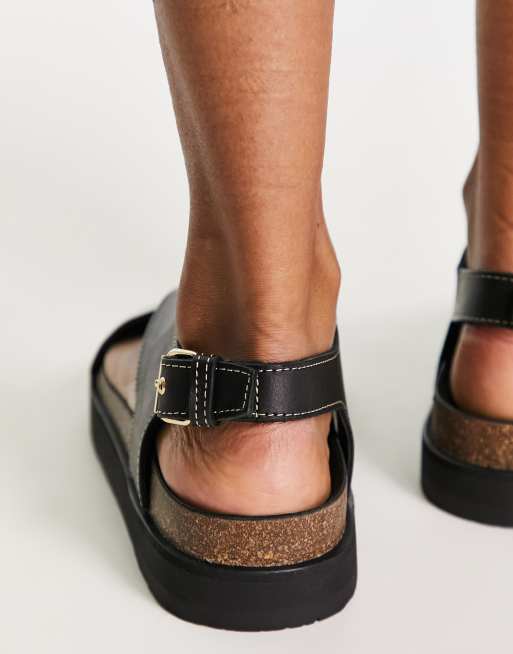 & Other Stories - Sandali neri in pelle con fascette incrociate, 4 di 4