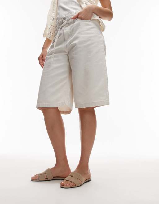 & Other Stories - Sandali premium bassi squadrati in camoscio beige chiaro, 4 di 4