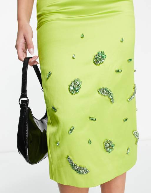 Satin hotsell embellished skirt